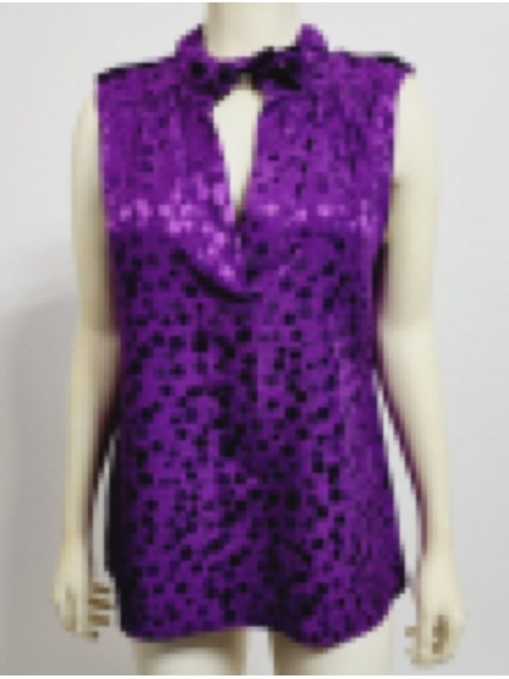 Marc Jacobs Silk Purple Sleeveless Keyhole Blouse
